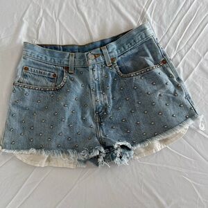 Levi's Light Blue Studded Jean Shorts